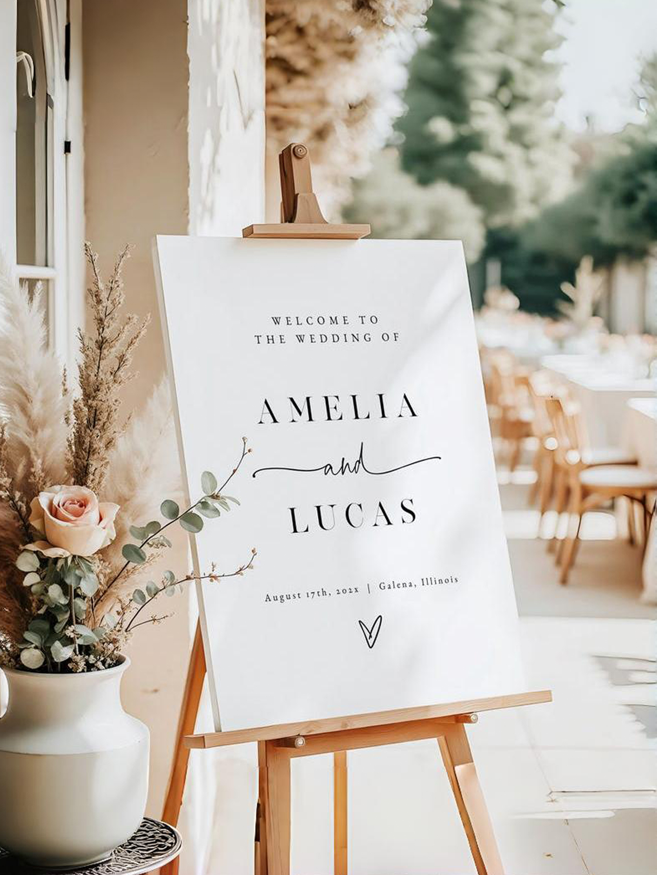 Wedding Welcome Sign Minimalist PVC Welcome Board